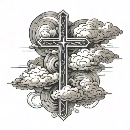 Cross Clouds Forming The Shape