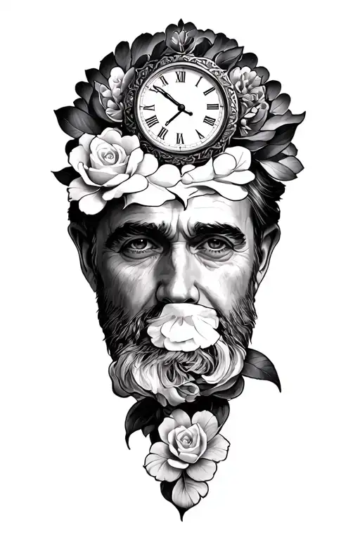 Time And Memorial Tattoo For Dad