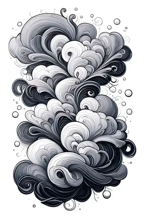 Bubbly Swirly Fine Line Clouds