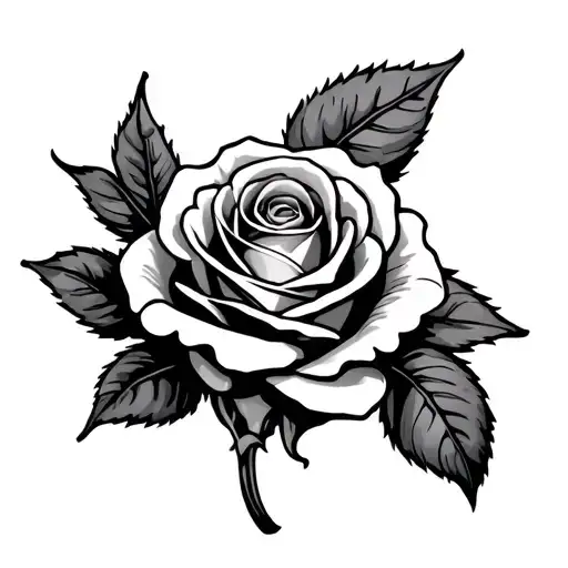 Rose Tattoo With The Name