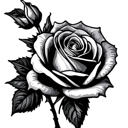 Rose Tattoo With The Name