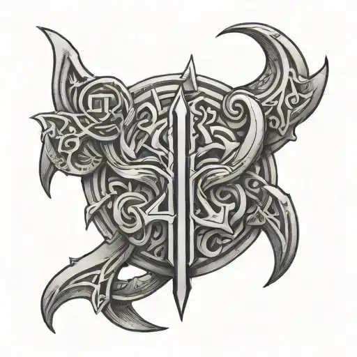Draeconic Runes Face Tattoo Design