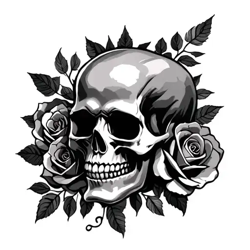 Skull With Roses
