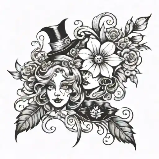 Flowers With Faces Similar To Tim Burton's Alice In Wonderland