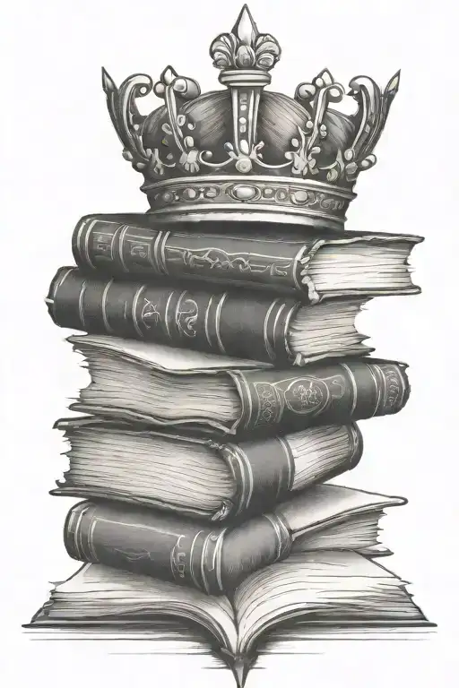 Book Stack And Crown