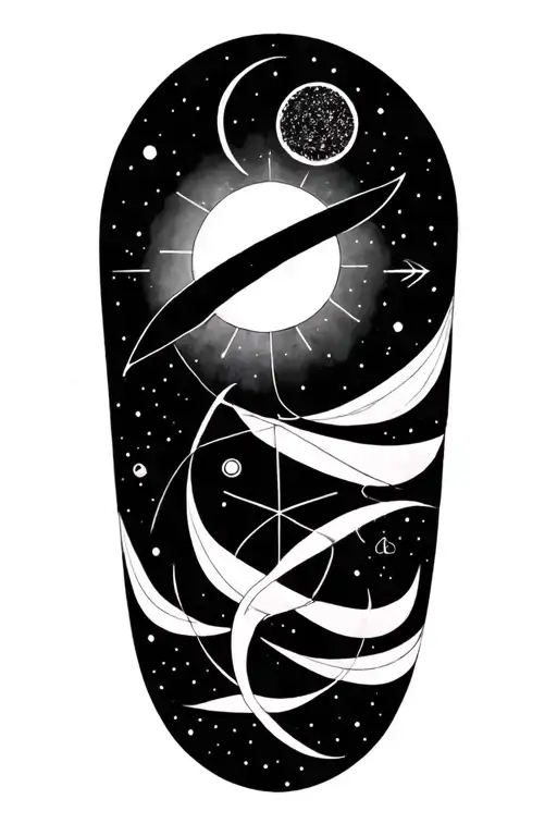 Astrology Geometric Simple Line Drawing