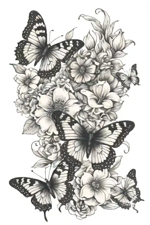 Flowers And Butterflies