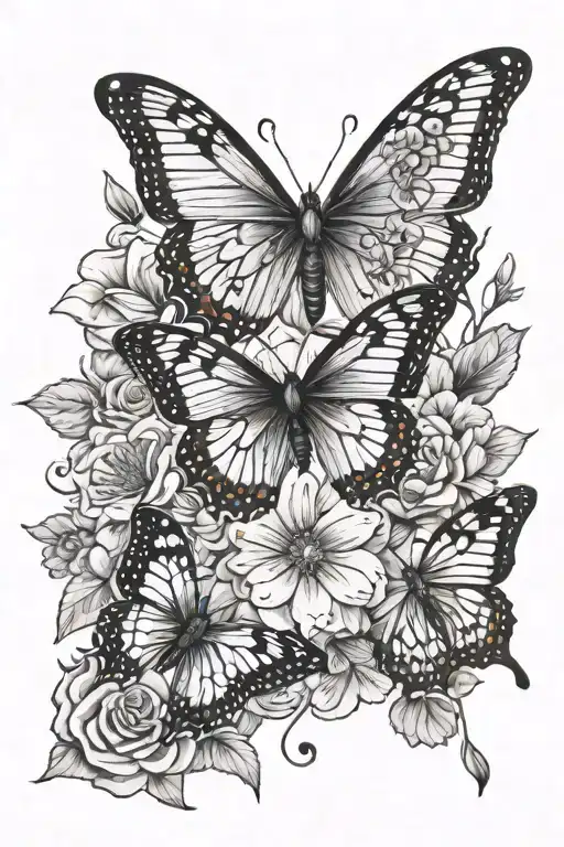 Butterflies And Flowers