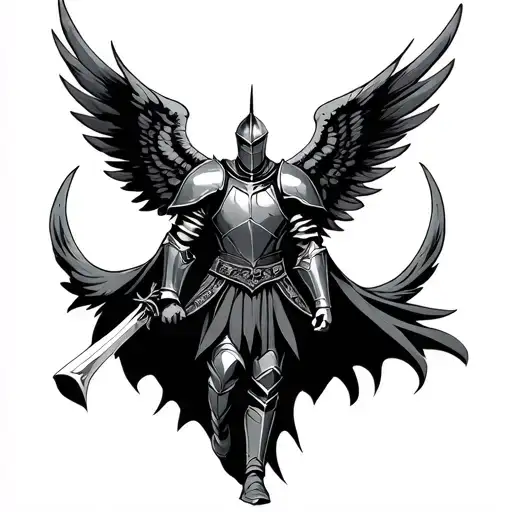 Knight With Wings Spread Wide