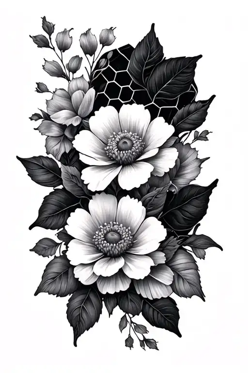 Honeycomb Sleeve With Flowers