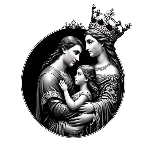 A Dad Holding His Daughter To A Goddess To Be Crown