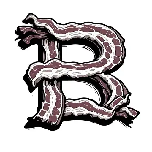 The Letter B Made From Bacon