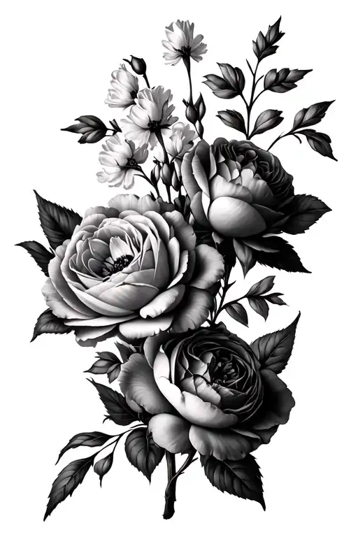 Flowers Peonies Snapdragons Garden Roses Eucalyptus