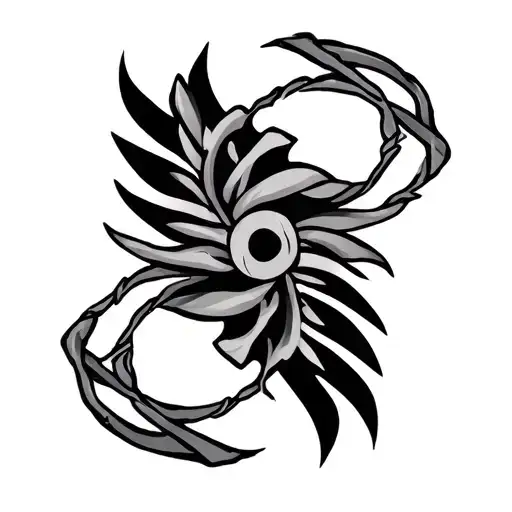 Polynesian Tribal Design With Barb Wire