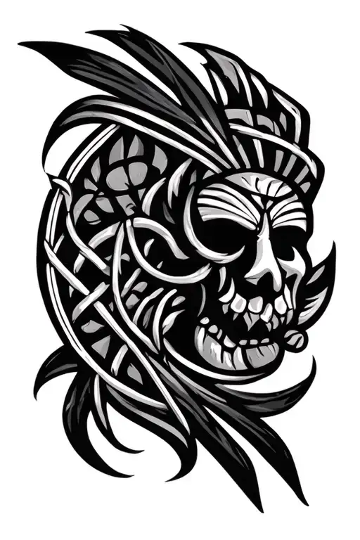 Polynesian Tribal Traditional Design With Barb Wire