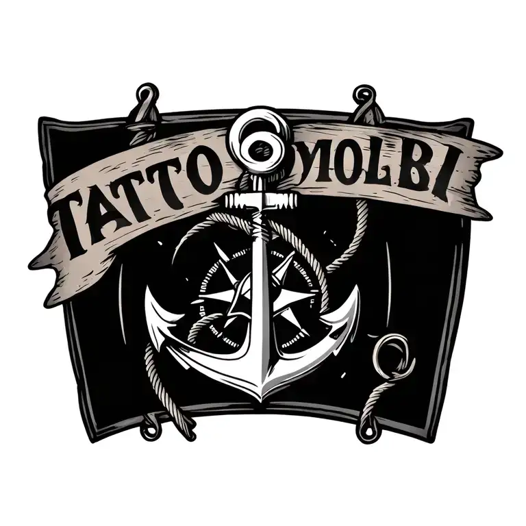 Old School Anchor And Compass