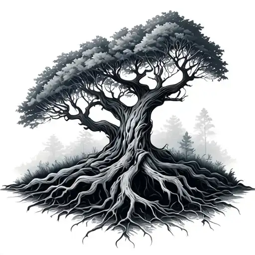 Tree Growing Personal Growth Intertwined