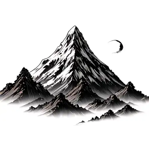 Mountain Peak In Japanese Style
