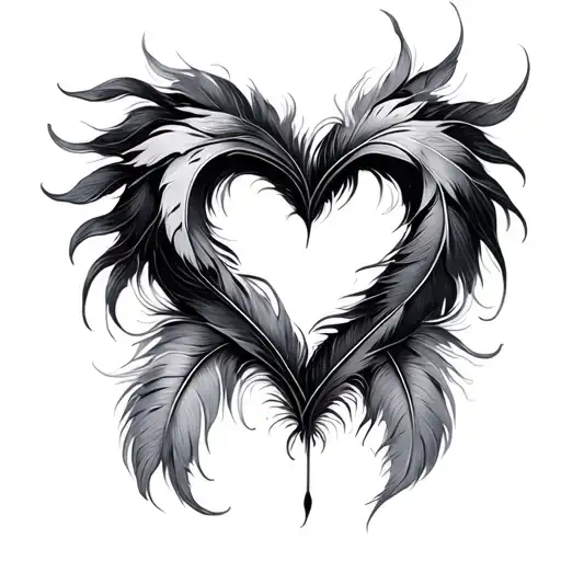 Heart Infinity Feather