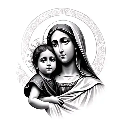 Mother Mary Holding Child
