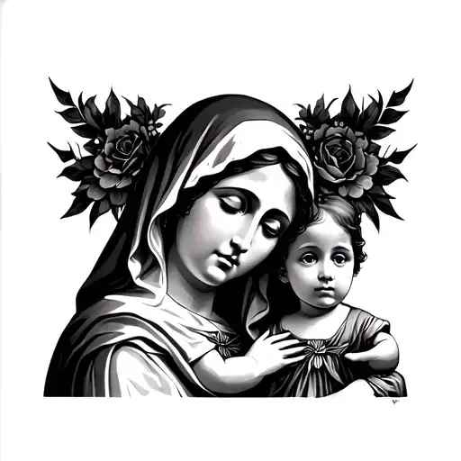 Mother Mary Holding Child