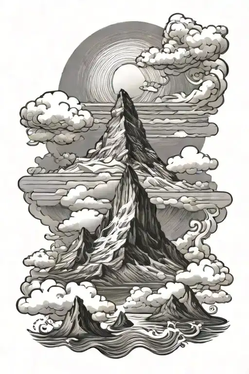 Matterhorn And Sea With Clouds Around