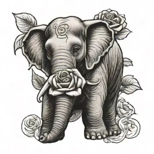 Buddha Elephant Roses