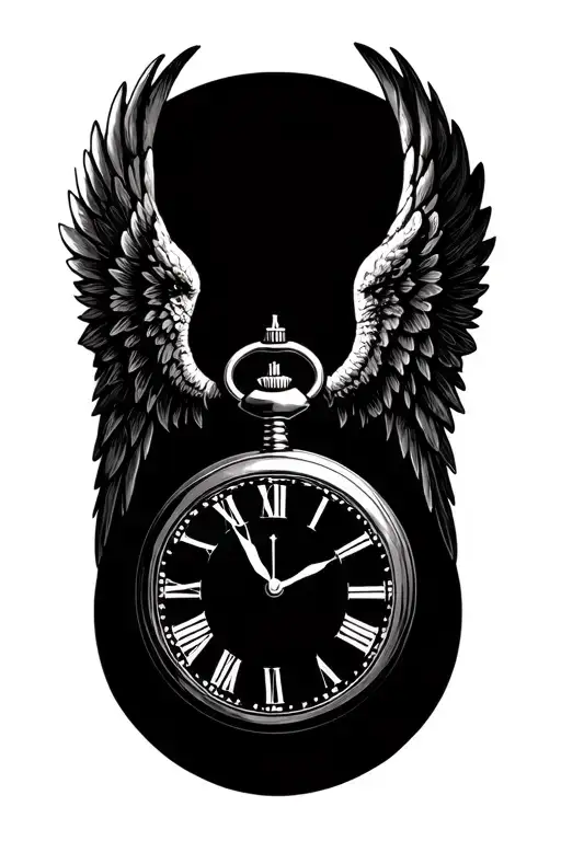 Demon And Angel Wing Pocket Watch
