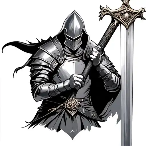 Knight Holding A Sword