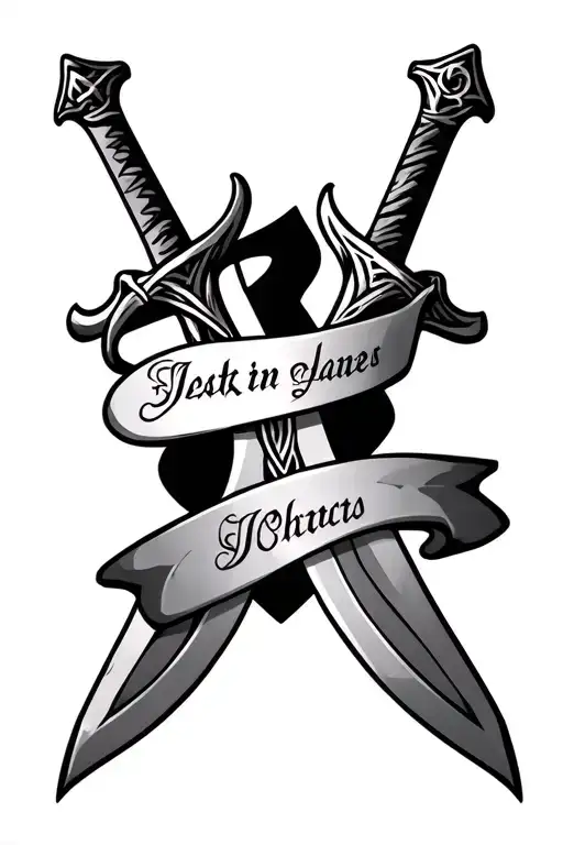 Celtic Irish Longsword With A Name Ribbon Across It