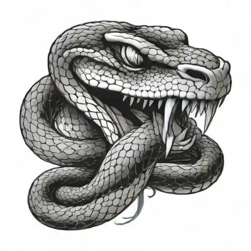 Snake Showing Fangs