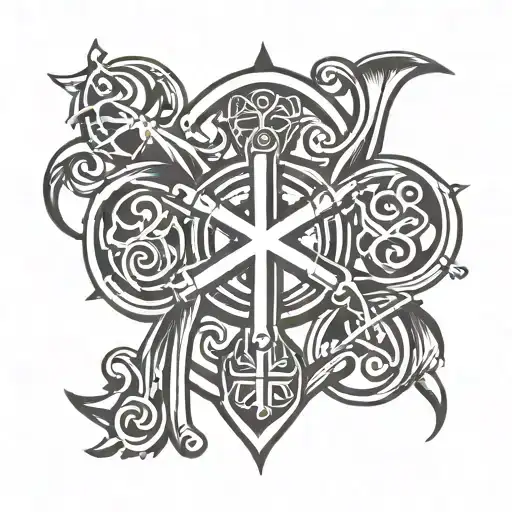 Chi Rho Cross Intertwined