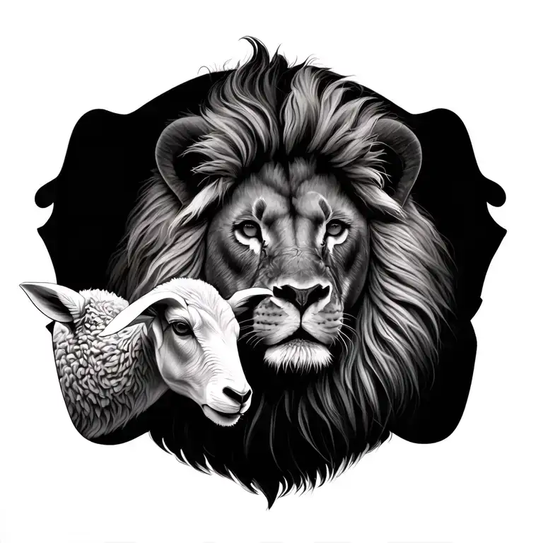 Lion And Lamb Realistic