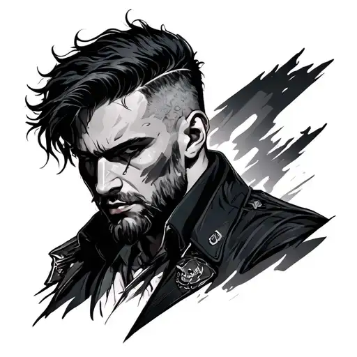 Gray Man Looking