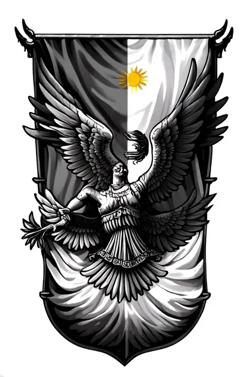 Philippine Flag With Travel And Wings