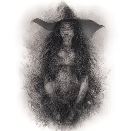 Witch Pin Up Full Body Tattoo Design