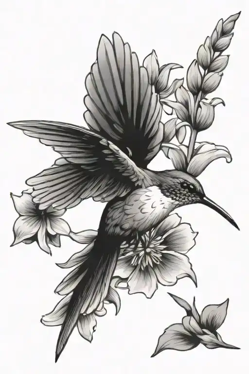 Hummingbird With Daisies
