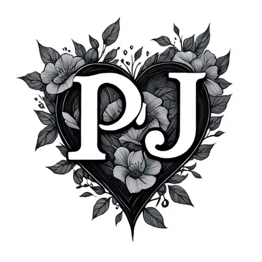 Pj Initials Making A Heart