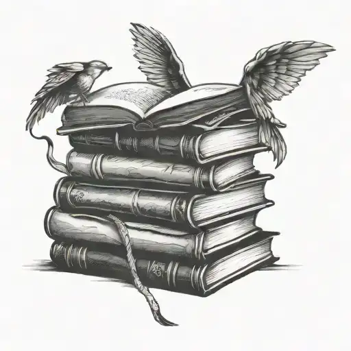Stack Of Books The Last One Is Open Downward