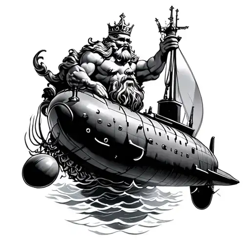 King Neptune Holding Submarine
