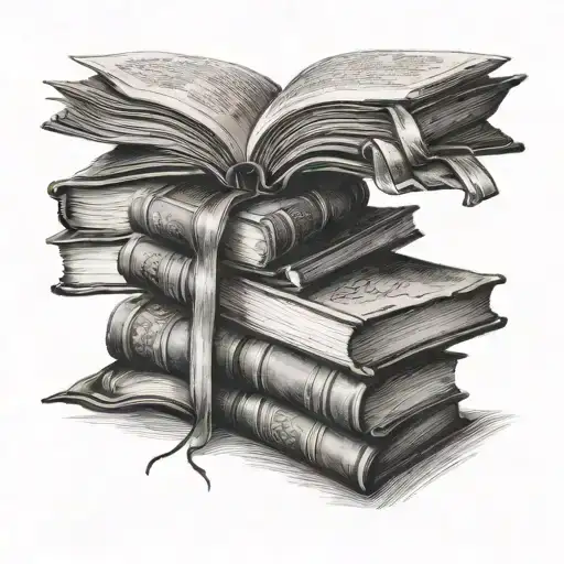Stack Of Books With The Last One Opening Downward