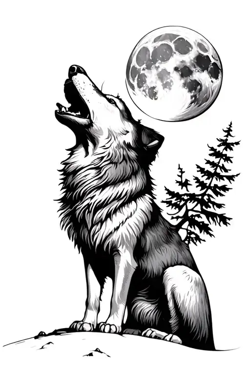 Wolf Howling At The Moon