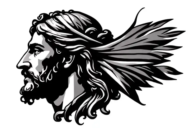 Jesus Chicano Face In Profile