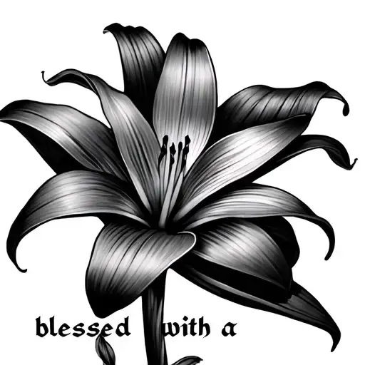 Blessed With A Lily Flower At The End Of The Word