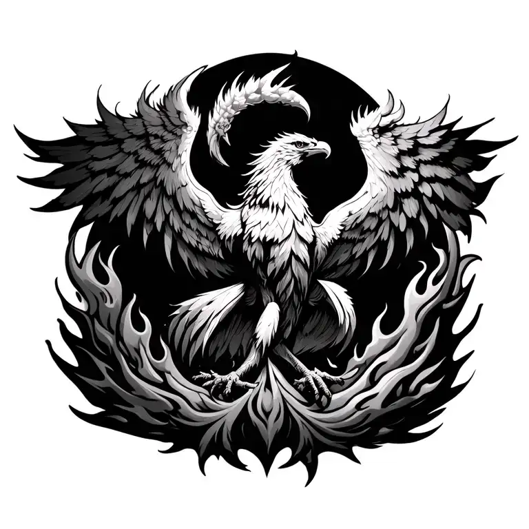 Phoenix Rising From Flames