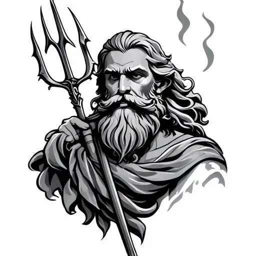 Neptune With Trident With More Beard