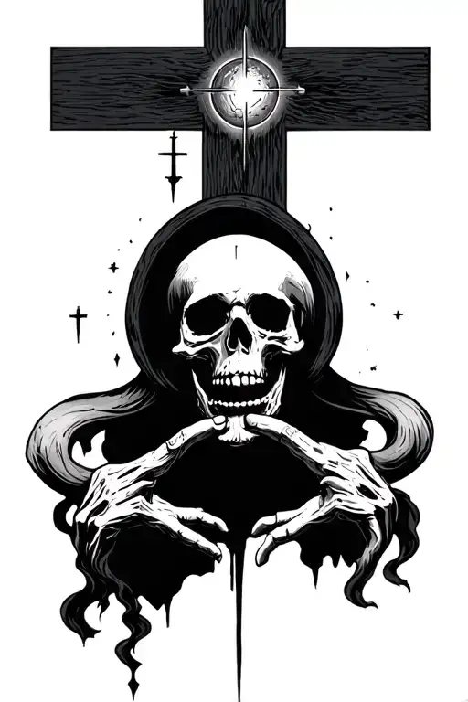 Create A Holy Death With Space Tattoo Design