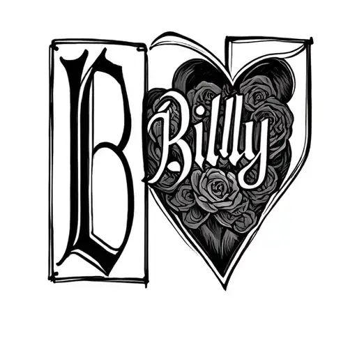 Simple Tattoo For Love With The Name Billy