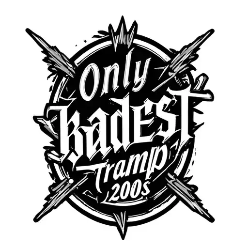 Cyber Sigmilism Including Only The Word Baddest Tramp Stamp 200S Style Skater Punk Metal Font