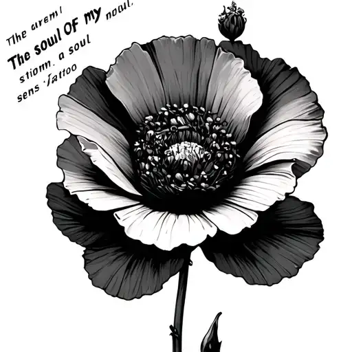 A Poppy Flower With The Words The Soul Of My Soul As The Stem